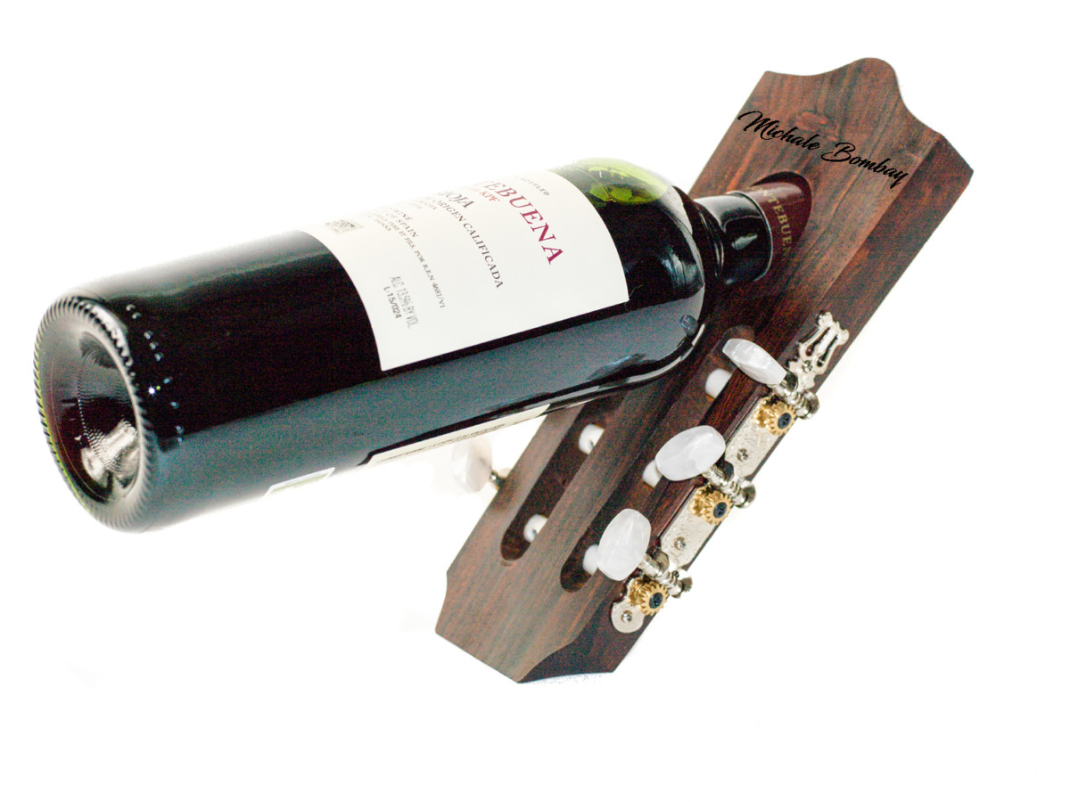 Personalized Wine Bottle Holder Guitar