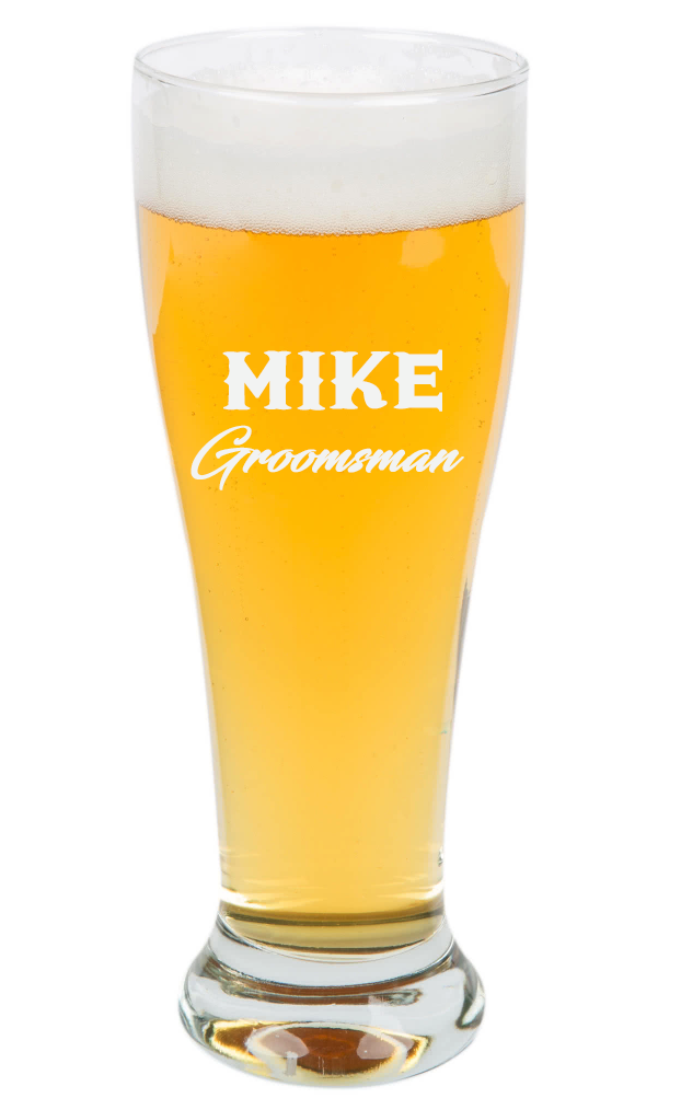 personalized pilsner glass 16 oz