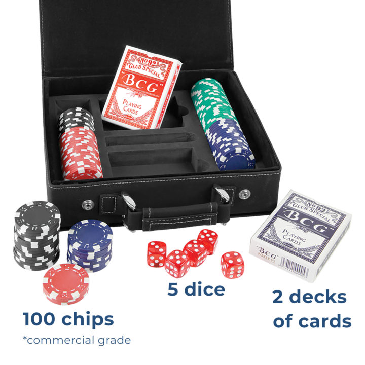 Personalized Monogram Leatherette Poker Chip Set - Image 2