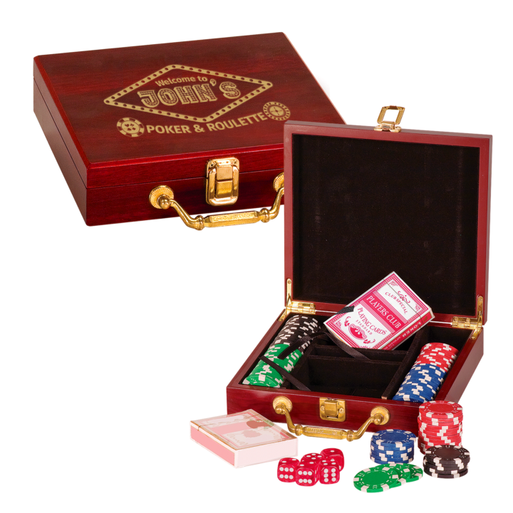 Personalized Casino Rosewood Poker Chip Set - Image 6
