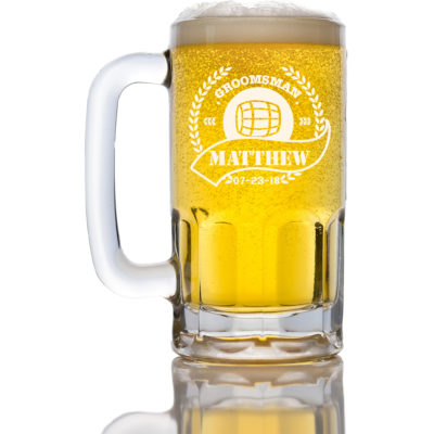 Vintage Leaf Personalized Beer Mug 12oz