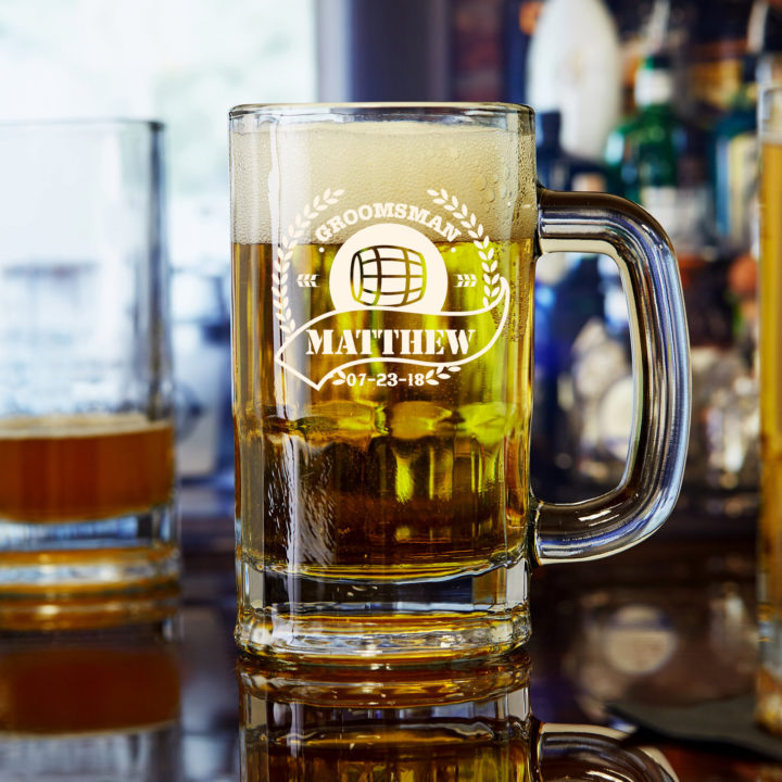 Vintage Leaf Personalized Beer Mug 12oz - Image 2