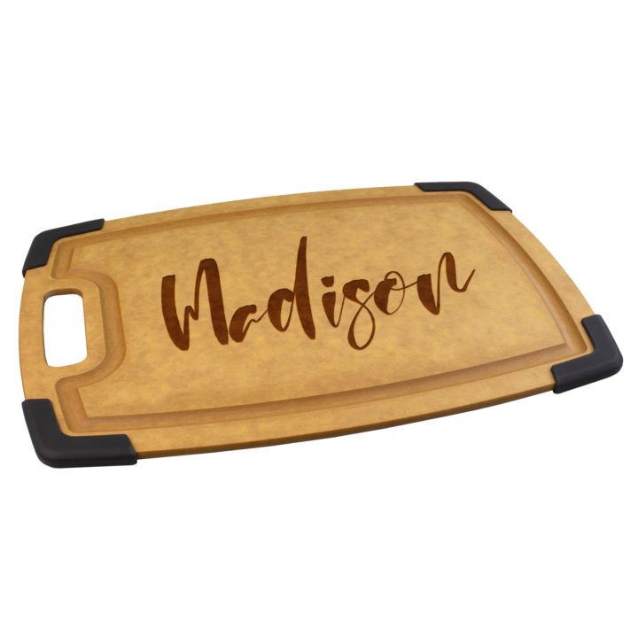 Personalized Composite Wood Cutting Board with Juice Groove and Non Slip Guard - Image 6