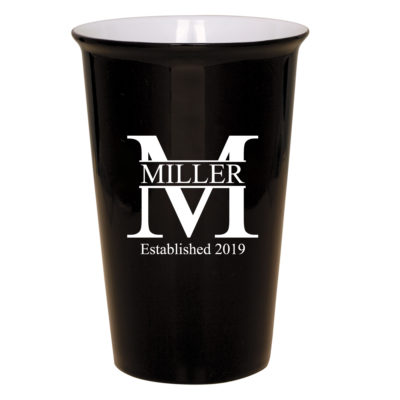 Personalized Split Monogram 14 oz. Latte Ceramic Mug
