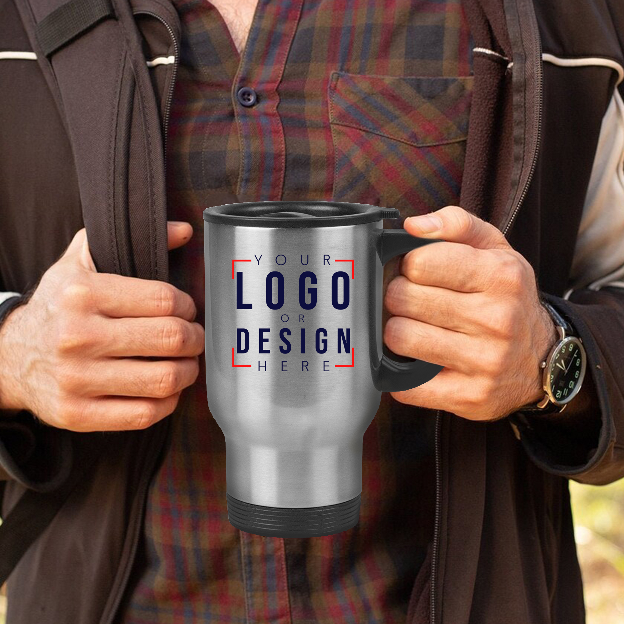 Personalized 14 oz. Stainless Steel Travel Mug