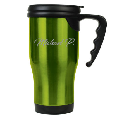 Personalized Split Monogram 16oz Travel Mug with Handle