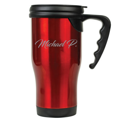 Personalized Split Monogram 16oz Travel Mug with Handle