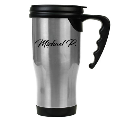 Personalized Split Monogram 16oz Travel Mug with Handle