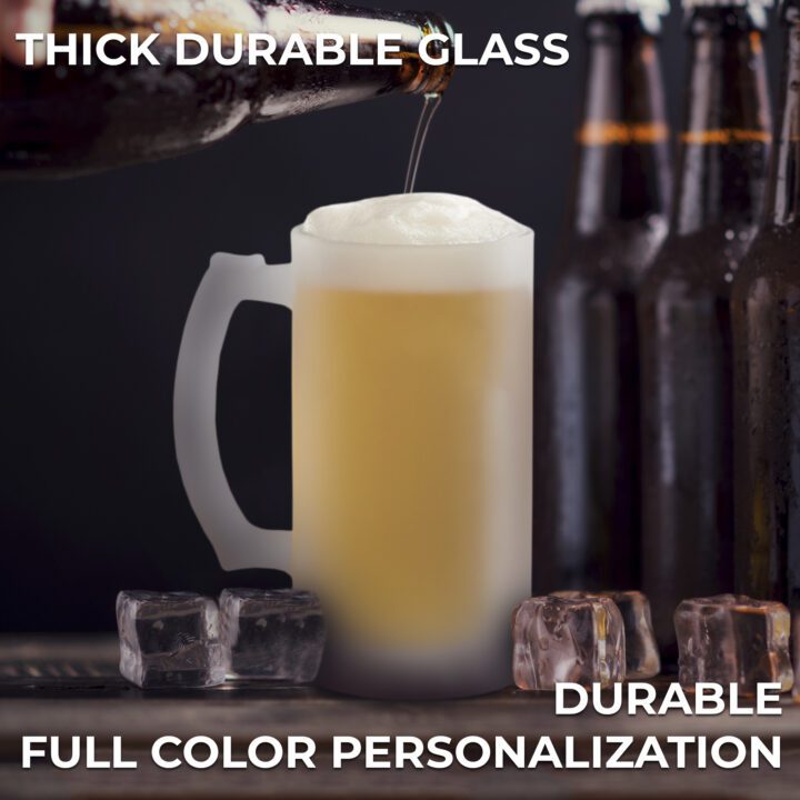 Personalized 16 oz. Matte Glass Beer Mug