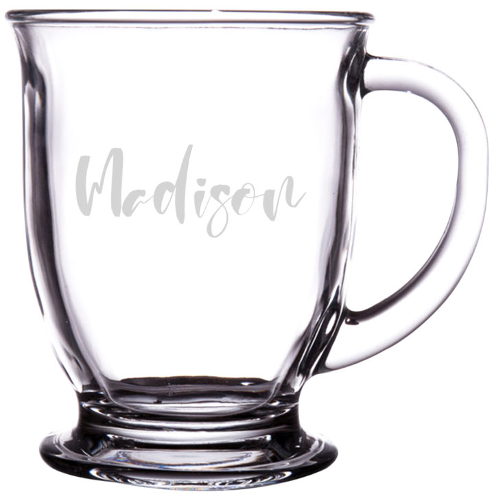 Personalized 16oz. Clear Glass Bistro Coffee Mug - Image 4
