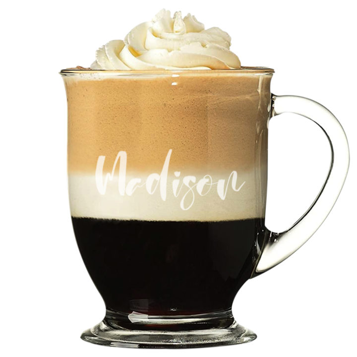 Personalized 16oz. Clear Glass Bistro Coffee Mug - Image 3