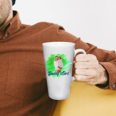 Personalized Cartoon Photo 17 oz. White Latte Mug with Handle