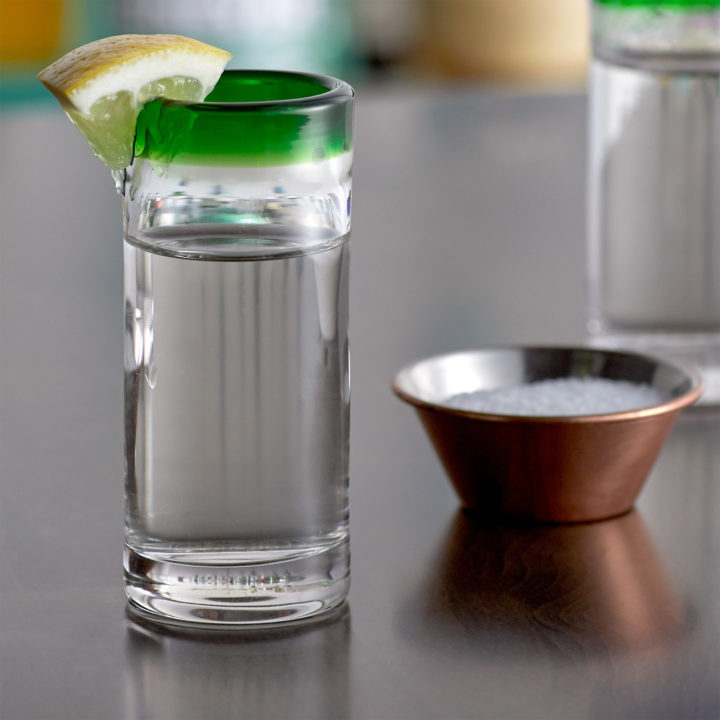 Green Rim Shot Glass