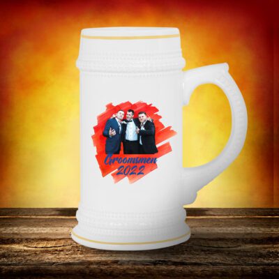 Personalized 18 oz. White Ceramic Stein