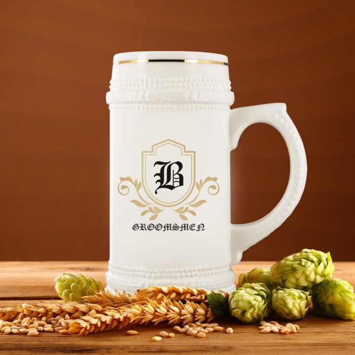 Personalized 18 oz. White Ceramic Stein