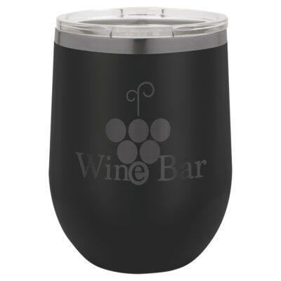 Personalized 12 oz. Ion-Plated Stemless Wine Tumbler with Lid
