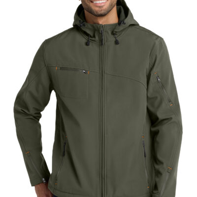 Port Authority Textured Hooded Soft Shell Jacket