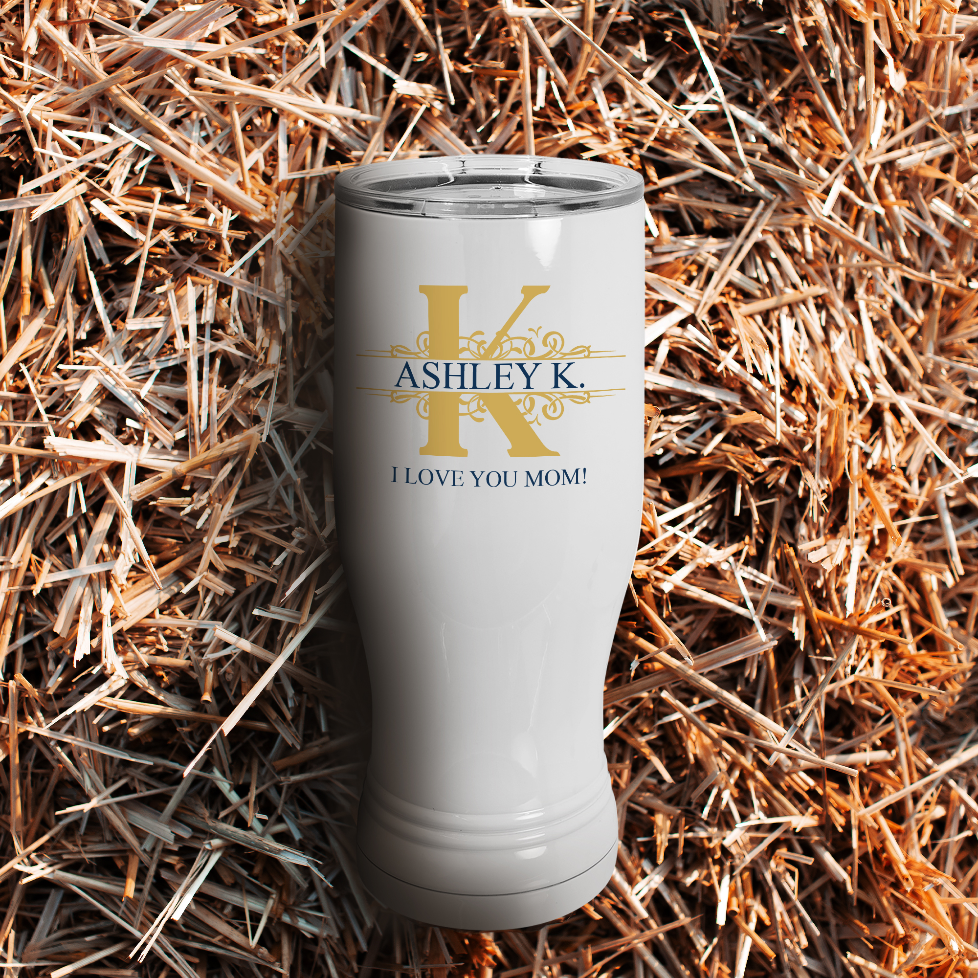 Personalized 20 oz. Pilsner Tumbler with Clear Lid