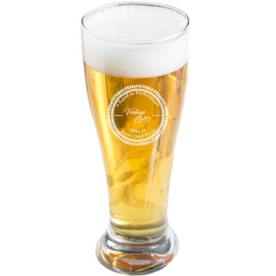 Vintage Leaf Personalized Pilsner Glass