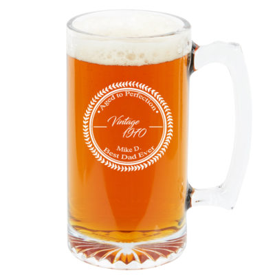 Vintage Leaf Personalized Beer Mug 25oz