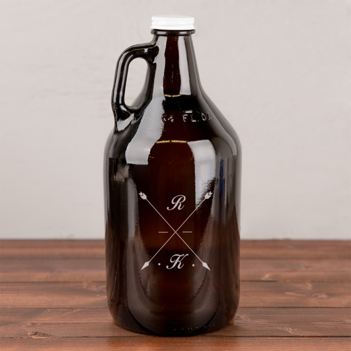Personalized Etched 64oz Amber Beer Growler - Crosshair - Image 2