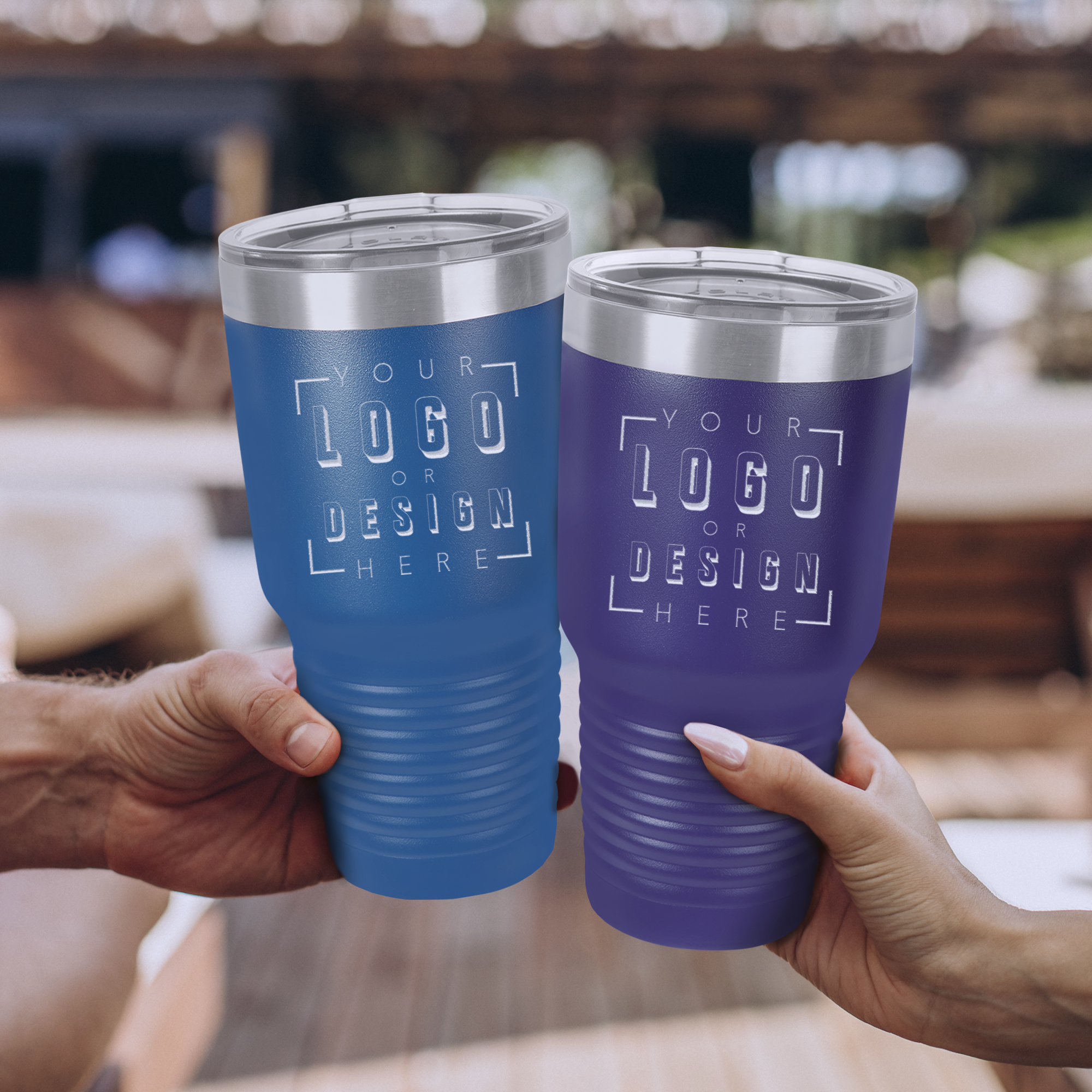 Personalized 30 oz. Insulated Travel Mug with Clear Lid