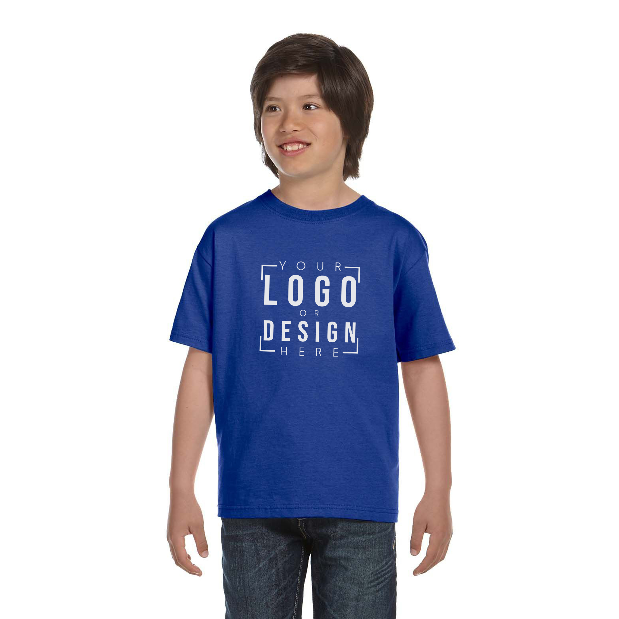 Hanes Youth Beefy-T 100% Cotton T-Shirt.