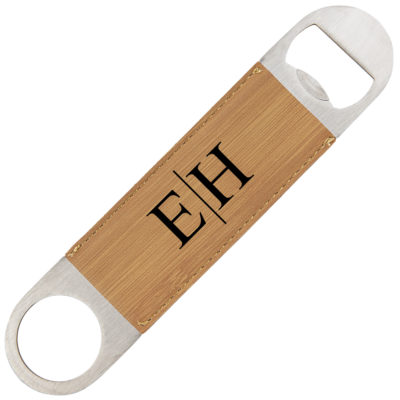 Personalized Line Monogram Leatherette Bottle Opener