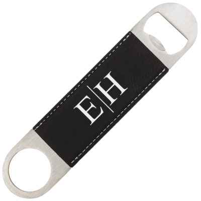 Personalized Line Monogram Leatherette Bottle Opener