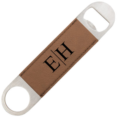 Personalized Line Monogram Leatherette Bottle Opener