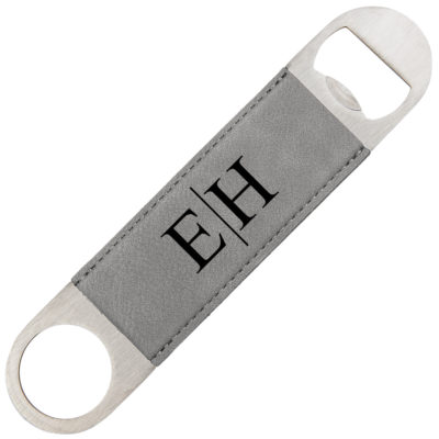 Personalized Line Monogram Leatherette Bottle Opener