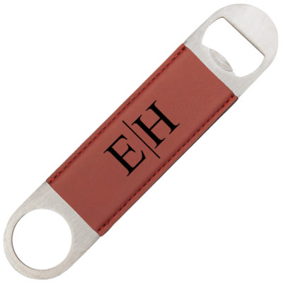 Personalized Line Monogram Leatherette Bottle Opener
