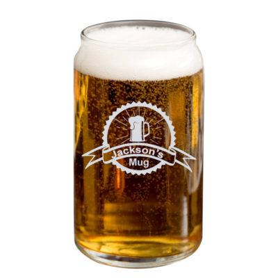 Stamp Personalized Beer Can Glass