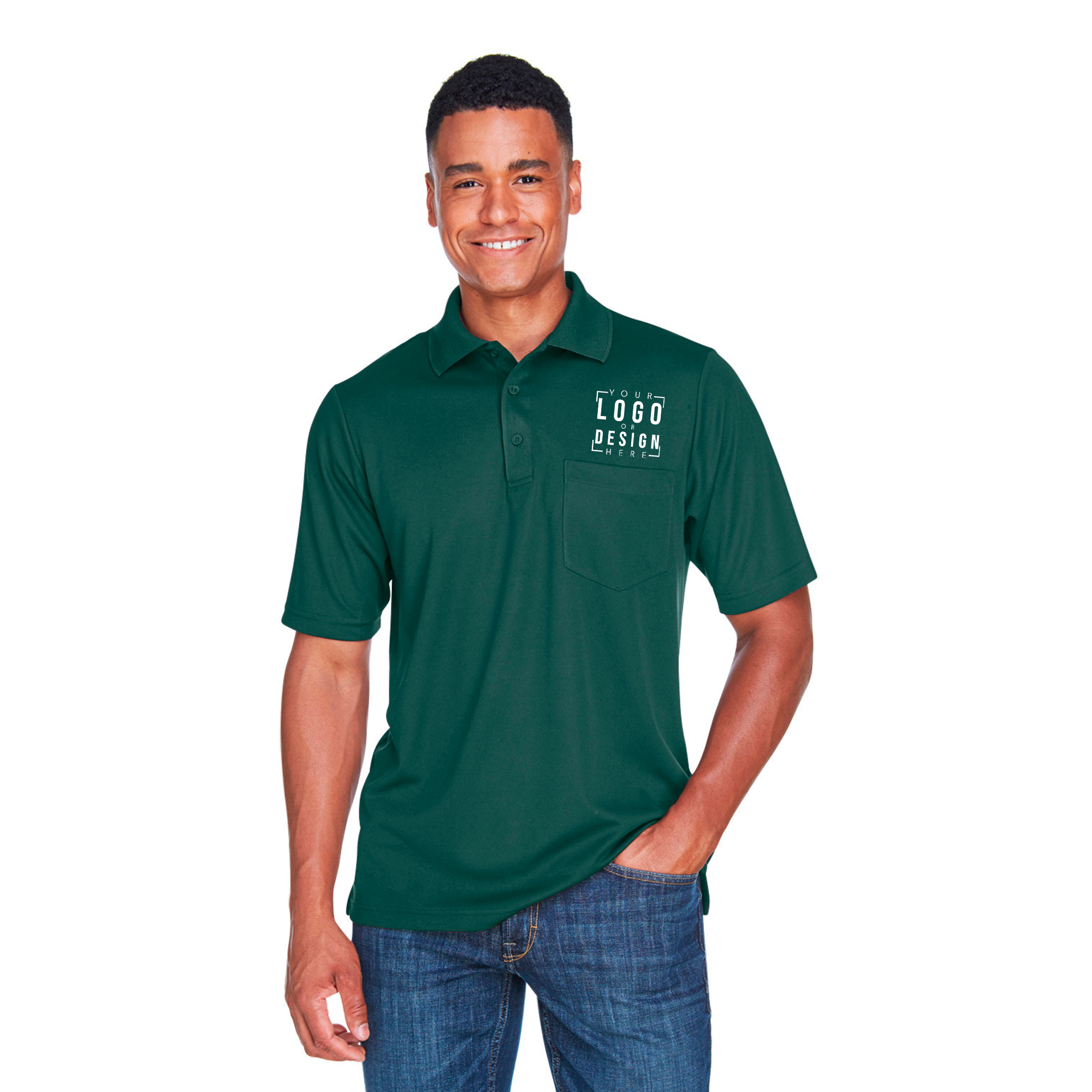 Core365 Men's Origin Performance Piqué Polo with Pocket