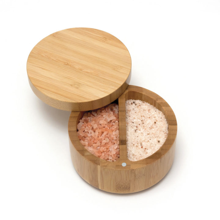 Personalized Bamboo Divided Spice Box with Swivel Cover - Image 2