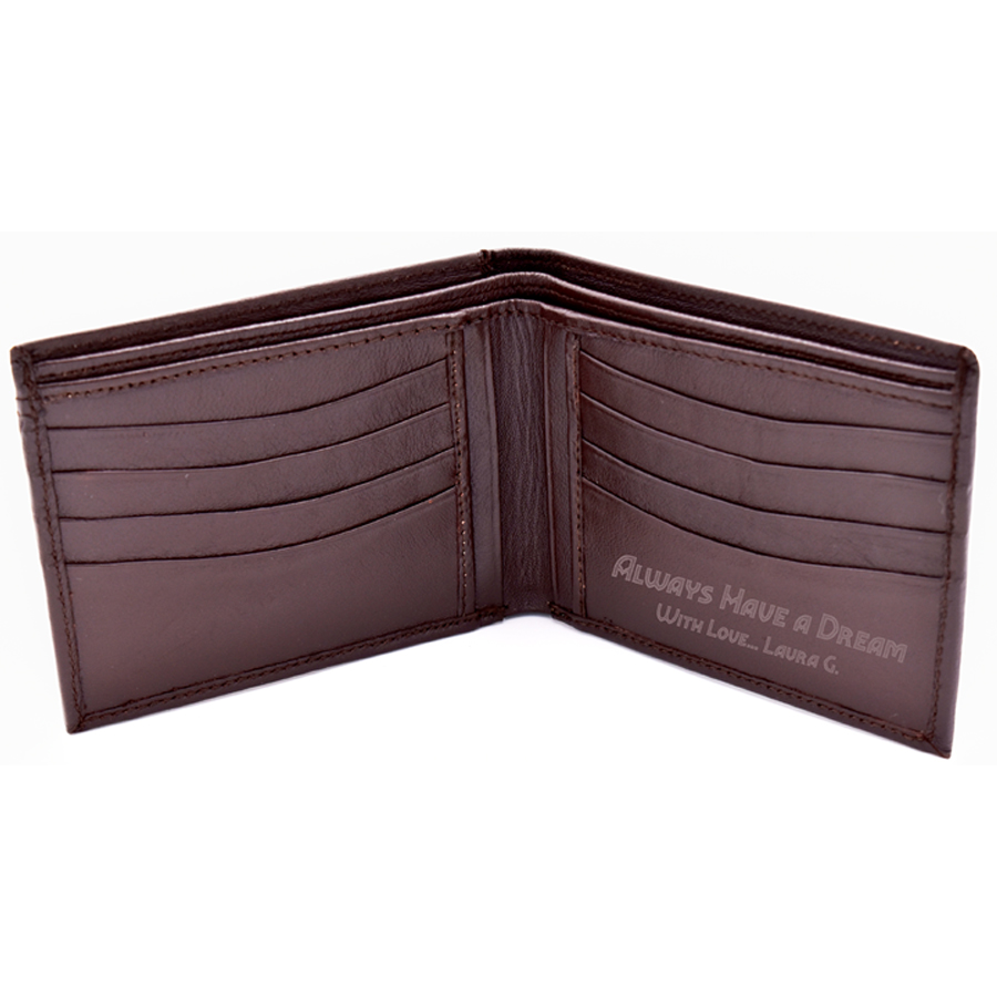 Regent Personalized Leather Bi-Fold Wallet