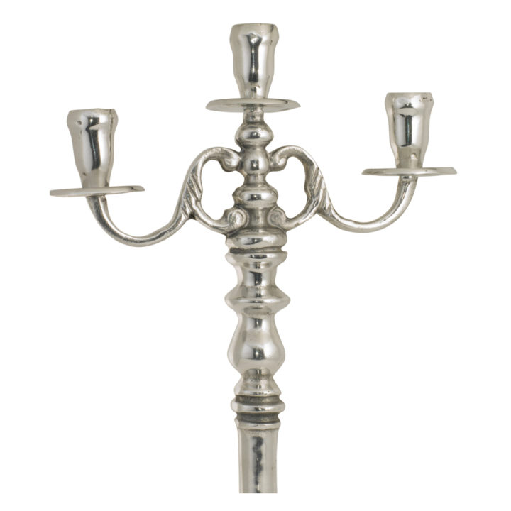 Three Light Pewter Candlestick - Image 2