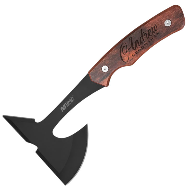 Personalized 9" Tomahawk Throwing Axe with Wood Handle - Image 4