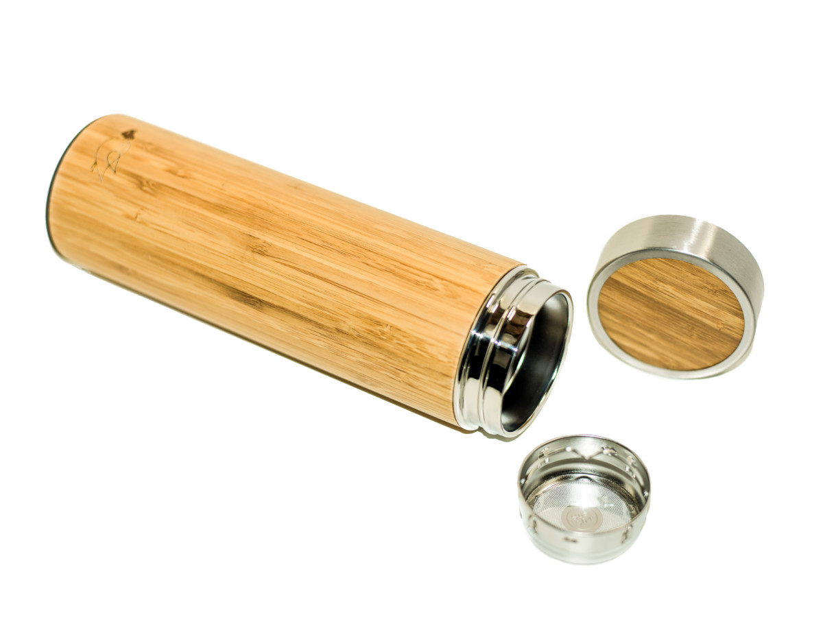 Personalized Bamboo Tumbler with Tea Infuser Stainless Steel