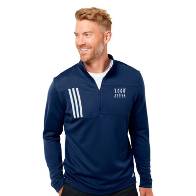 Adidas 3-Stripes Double Knit Quarter-Zip Pullover