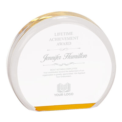 Personalized Bevel Circle Acrylic Award