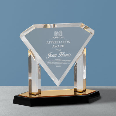 Personalized Acrylic Award Floating Diamonds