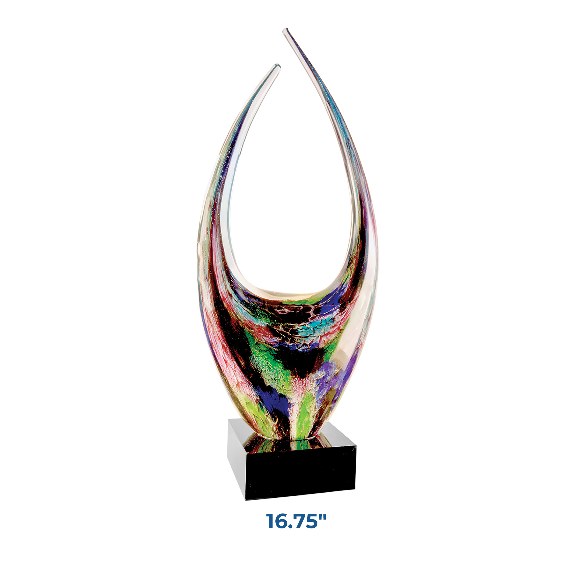 Personalized Dual Rising Art Glass Award - Image 2