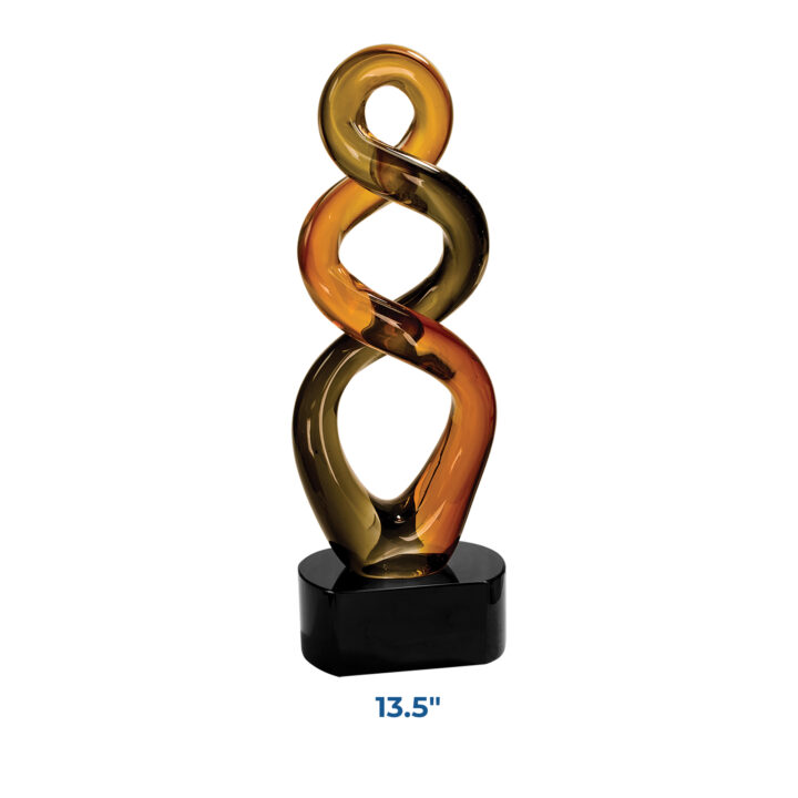 Personalized Brown Twist Art Glass Award - Image 2