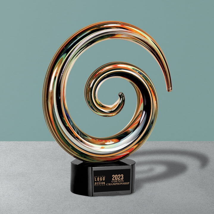 Personalized Swirl Art Glass Award