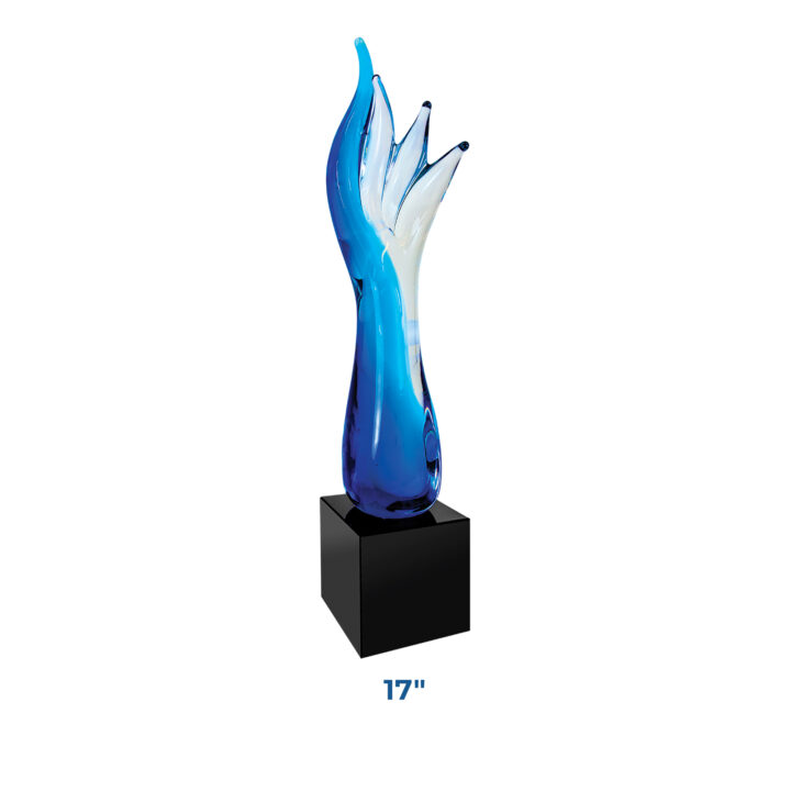 Personalized Blue Aspire Art Glass Award - Image 2