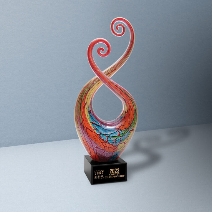 Personalized Multi-Color Twist Art Glass Award