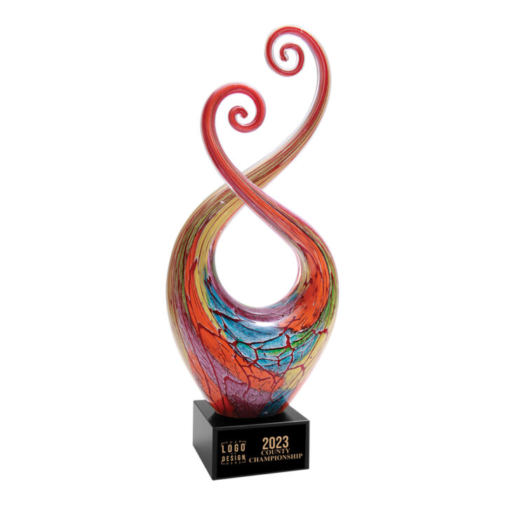 Personalized Multi-Color Twist Art Glass Award - Image 3