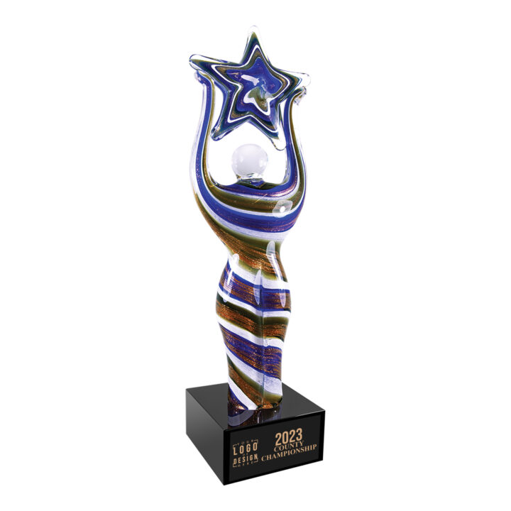 Personalized Glass Figure with Star Award - Image 3