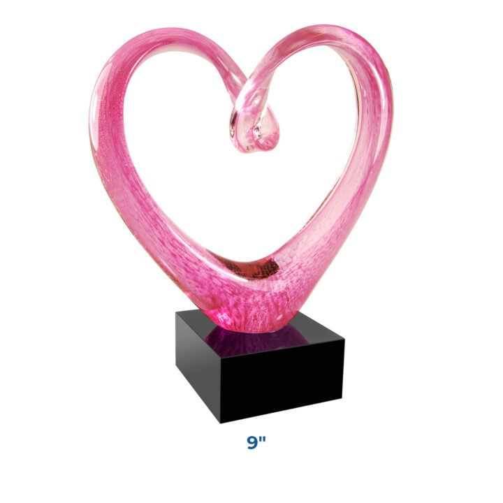 Personalized Pink Glass Heart Award - Image 2